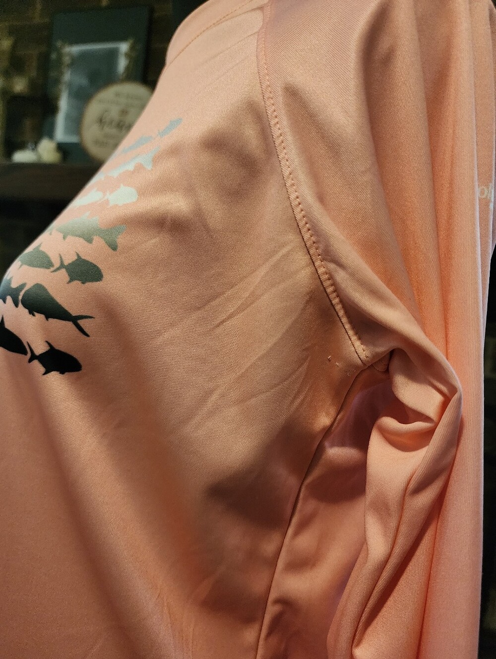 Light Pink (Salmon) Long Sleeve Rash Guard - Picture 3 of 4